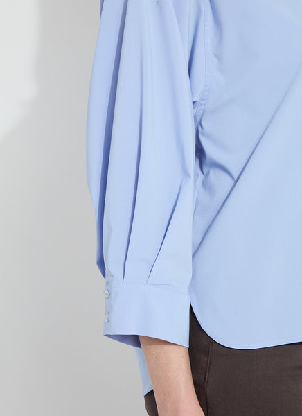 Enid Oversized Cropped Shirt - Forget Me Not Blue