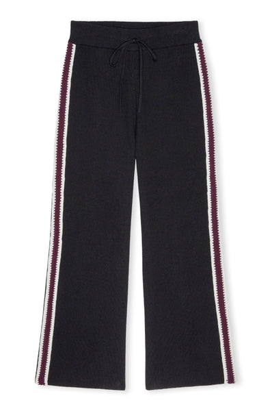 Tucker Knit Track Pant - Black Merlot Stripe