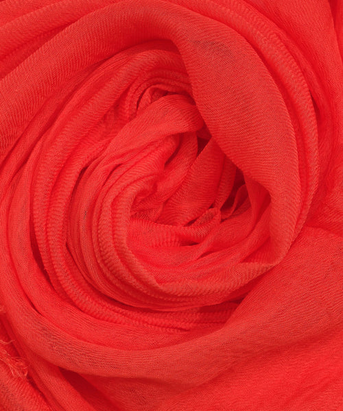 Essential Silk-Modal Crinkle Wrap - Fiesta Orange