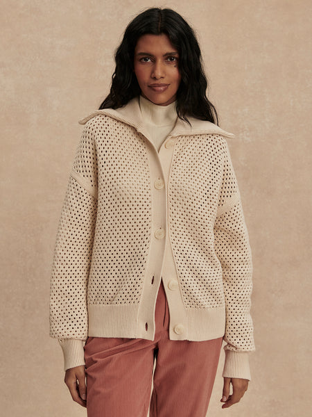 Myrtle Button Through Knit - Birch