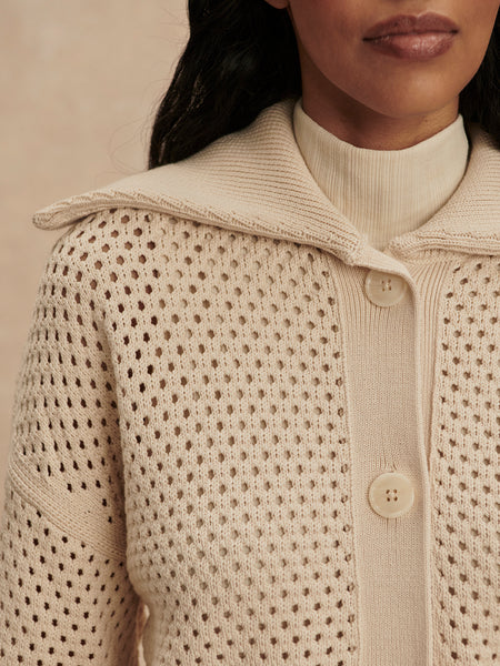 Myrtle Button Through Knit - Birch