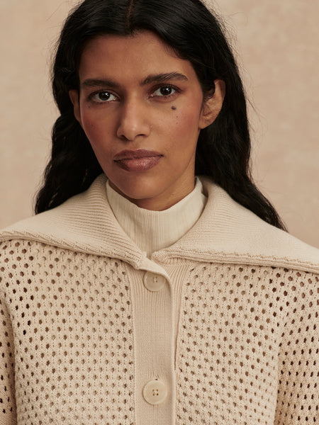 Myrtle Button Through Knit - Birch