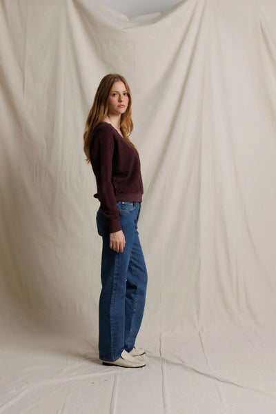 Ziggy V-Neck Top - Cherry Lacquer
