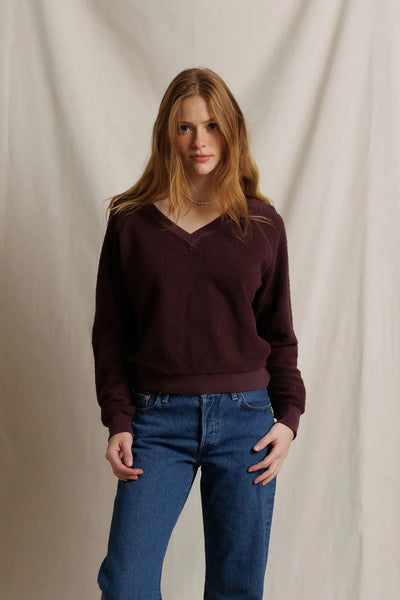 Ziggy V-Neck Top - Cherry Lacquer