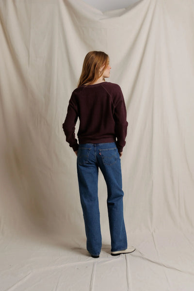 Ziggy V-Neck Top - Cherry Lacquer