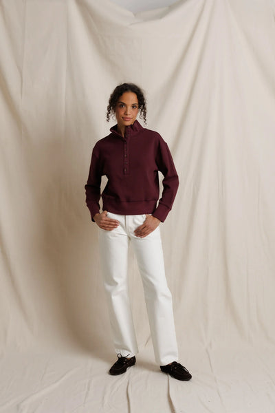 Zia Waffle Knit Pullover - Cherry Lacquer