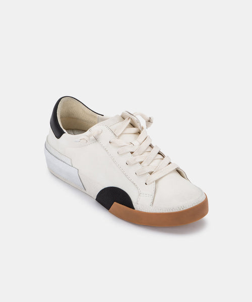 Zina Sneaker - White/Black Leather