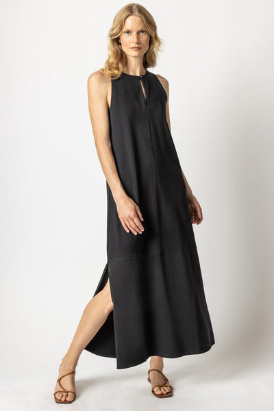 Sleeveless Keyhole Maxi Dress - Black