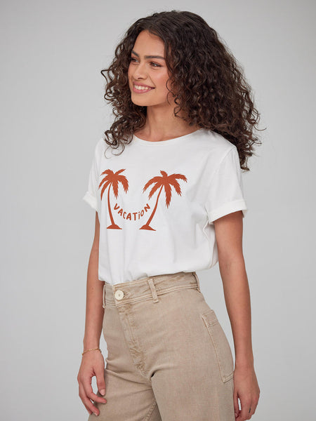 Lola Vacation Palm Tee - Off White